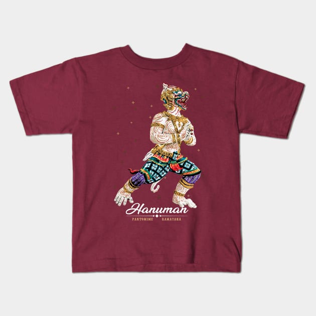 Hanuman Pantomine Ramayana Kids T-Shirt by KewaleeTee